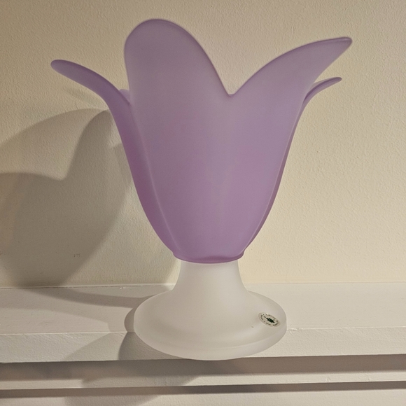 PartyLite Accents Vintage 8s Partylite Purple Frosted Glass Tulip Candle Holder Poshmark